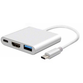 تصویر مبدل USB-C به HDMI / USB3.0/ USB-c مدل MULTIPORT 