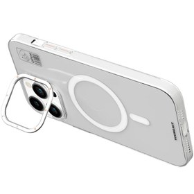 تصویر قاب آیفون YOUNGKIT مدل Hermit مگ سیف دار شفاف- Youngkit Transparent Hermit Multifunctional Stand Magsafe iPhone 14/15 Case 