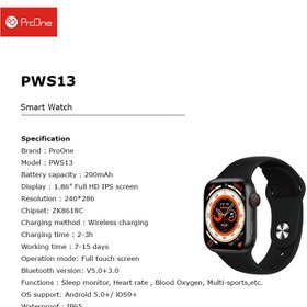 تصویر ساعت هوشمند پرووان مدل PWS13 ا ProOne PWS13 Smart Watch ProOne PWS13 Smart Watch