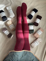 تصویر جوراب گندمی بلند زنانه کد۳۰۸۱ - قهوه ای 