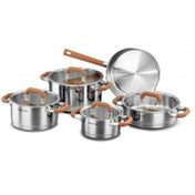 تصویر سرویس  قابلمه 9 پارچه استیل کرکماز مدل سیلویا کد 1972 Korkmaz Silvia Cookware Set 9 Pcs