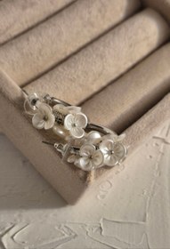 تصویر گوشواره مدل شکوفه مرواریدی 