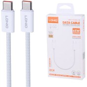 تصویر کابل کوتاه پاوربانک دو سر تایپ سی فست شارژ 65 وات الدینیو LC901C طول 20 سانتی متر 