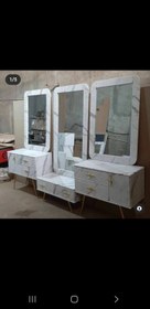 تصویر دکور آرایشگاهی کرکره ای سه تیکه مدل کرکره ای پایه فلزی 