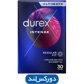 تصویر کاندوم دورکس خاردار با ژل تحریک کننده بانوان بسته 30 عددی DUREX Intense 