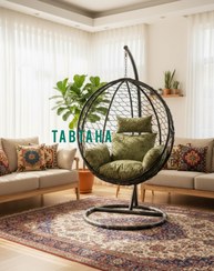 تصویر تاب ریلکسی مدل گرد_زنبوری - مشکی / سبز TAB RELAXI