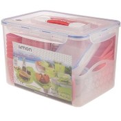 تصویر سبد پیک نیک 85 پارچه لیمون مدل 896 - صورتی خاکستری 