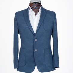 تصویر کت تک دو دکمه جیب وصله ای طرح دار 