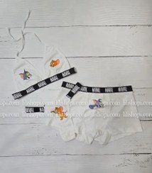 تصویر ست کاپلی زن و شوهری نخی طرح تام و جری رنگ سفید 