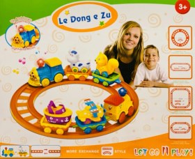 تصویر قطار اسباب‌بازی موزیکال با ریل و نورپردازی 