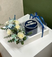 تصویر کیک تولد و باکس گل تبریک تولد قشنگ برای دوست صمیمی 