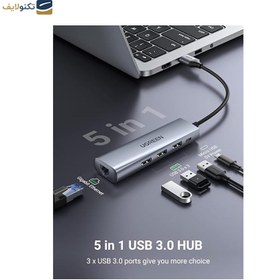 تصویر هاب USB 3 یوگرین 5 پورت مدل CM266 60812 Ugreen CM266 60812 5 Port USB 3.0 Hub