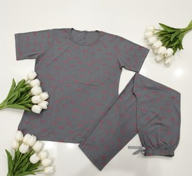 تصویر ست پنبه پاپیونی - طوسی 