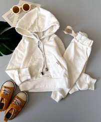 تصویر ست هودی شلوار سفید 