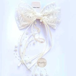 تصویر گیره مو فرانسوی سفید مدل پاپیون 