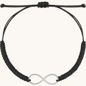 تصویر دستبند نقره بافت بی نهایت 