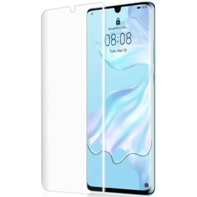 تصویر گلس تمام صفحه یووی شفاف Huawei P30 Pro با چسپ UV Full Glass UV Huawei P30 Pro