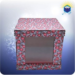 تصویر جعبه 3 تکه طلق دار 22*22*20 طرح گل رز 