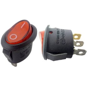 تصویر کلید راکر بیضی دو حالته چراغ دار 