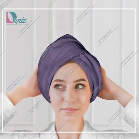 تصویر حوله سر مدل کلاه پیچ 