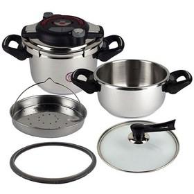 تصویر زودپز دوقلو ظرفیت 5 و 7 لیتر مایر MR-1818 Maier MR-1818 Pressure Cooker