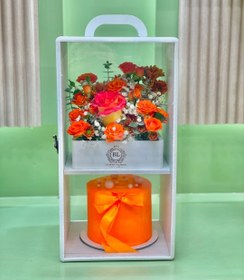 تصویر باکس گل و کیک orange | کد: ZNB-TRB-7AE49C39FCC140F9B5D89834A3F1ABF3 