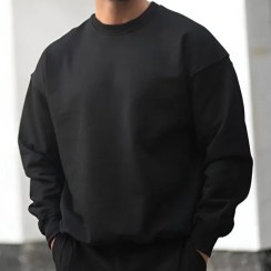 تصویر هودی مردانه سه نخ مشکی سایز XL, L, 2XL 