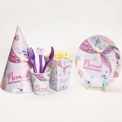 تصویر پک 10نفره تم تولد پری دریایی(پس کرایه) 