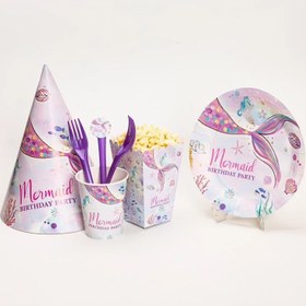 تصویر پک 10نفره تم تولد پری دریایی(پس کرایه) 