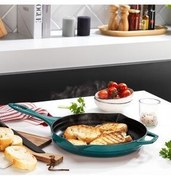 تصویر تابه GUSS CHEF CASTING ROUND GRILL PAN 28CM TURQUOISE Schafer 