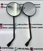 تصویر آینه موتور سیکلت هندا گرد پایه مشکی (جفت) 