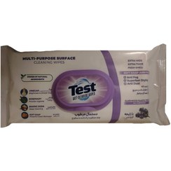 تصویر دستمال مرطوب چندمنظوره تست با رایحه لوندر ۵۰ عددی 