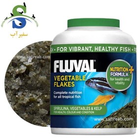 تصویر غذای پولکی سبزیجات ویجی تیبل فلووال Fluval Vegetable Flakes