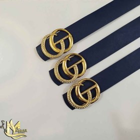 تصویر کمربند زنانه گوچی نگین دار آبی 