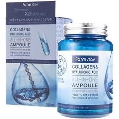 تصویر آمپول کلاژن و هیالورونیک اسید آل این وان فارم استی Farm Stay Collagen & Hyaluronic Acid All In One Ampoule