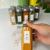 تصویر جا ادویه شیشه ای ۱۲ عددی مک کارتی با برچسب رایگان 