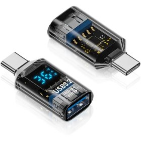 تصویر تستر USB مانیتورینگ ولتاژ و جریان Type-C به - USB USB 3.2 Digital Display Adapter 10Gbps Fast Charging Data Transafer