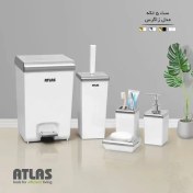 تصویر ست سرویس بهداشتی اطلس ATLAS 5 تکه سفید کروم مدل زاگرس کد 397 