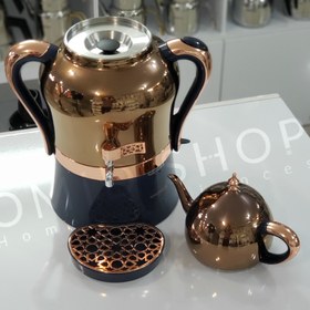 تصویر سماور برقی کرکماز مدل هاندان آزورا KORKMAZ HANEDAN AZURA INOX A843-01 ELECTRICAL SAMAVAR