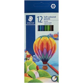 تصویر مداد رنگی 12 رنگ استدلر مدل Soft Staedler 12-Color Soft Model Crayons