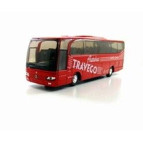 تصویر مدل خودرو 1:60 اتوبوس فلزی ریخته گری دایکاست مرسدس بنز تراوگو قرمز اورجینال WELLY 