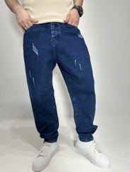 تصویر شلوار مام فیت مردانه آبی تیره 