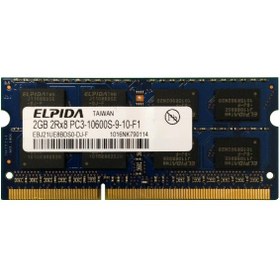 تصویر رم لپ تاپ Elpida 2GB مدل 2Rx8 PC3 باس ۱۰۶۰۰S 