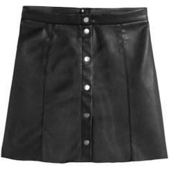 تصویر دامن چرم زنانه مشکی H&M 