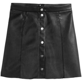 تصویر دامن چرم زنانه مشکی H&M 