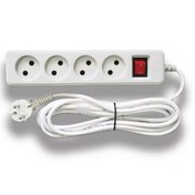 تصویر پریز 4 خانه بدون ارت مدل پارس 5 متری بهداد الکتریک 