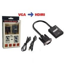 تصویر تبدیل VGA To HDMI باصدا و پاور ای نت پک سفید 