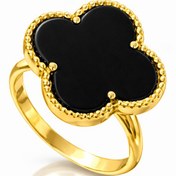 تصویر انگشتر جواهر نقره زنانه طرح ون کلیف عیار۹۲۵ 