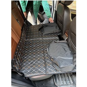 تصویر تشک تاشو عقب مسافرتی خودرو بی وان همراه با کیف 