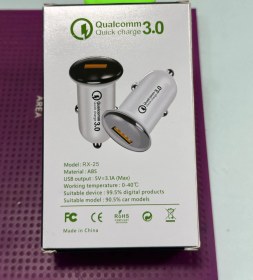 تصویر شارژر فندکی فست RX-25 3A 18W Fast RX-25 3A 18W Cigarette Lighter Charger